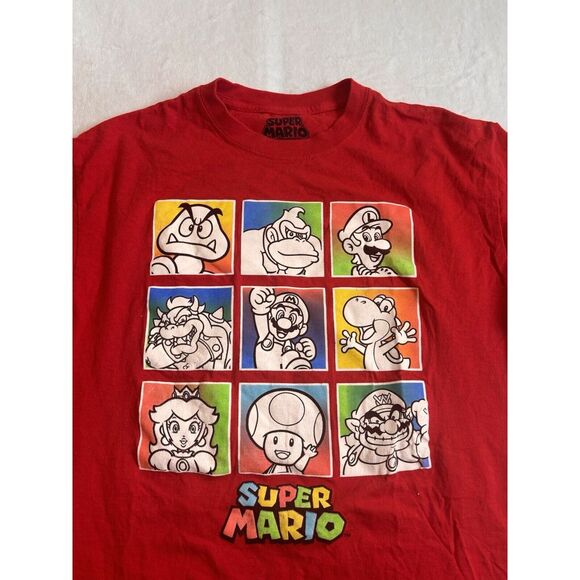 Super Mario Red Short Sleeve Shirt Peach Luigi Yoshi Men's Large * - Picture 2 of 6